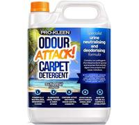 Pro-Kleen Odour Attack Pet Carpet Cleaner Shampoo Contains Active Enzymes to Digest Urine Proteins that Cause Malodours from Dogs Cats Humans, Eliminates Urine, Faeces & Vomit Stains - Neutralises, Deodorises, Suitable for All Carpet Types and Machines (5 Litre Ocean)