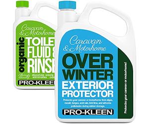 Pro-Kleen Organic Caravan Toilet Chemical Fluid 2L with Over Winter Wash Exterior Protector 2L - Caravan and Motorhomes - Eco-Friendly, Formaldehyde Free - 2 Litres