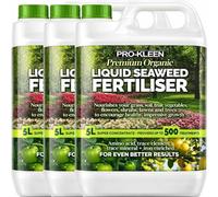 Pro-Kleen Organic Liquid Seaweed Fertiliser 3 x 5L - Ascophyllum Seaweed Extract for Grass, Vegetables, Fruit, Flowers, Shrubs, Lawns & Trees - Concentrated Formula - Provides up to 1500 Treatments