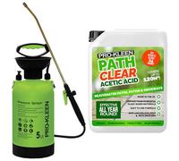 Pro-Kleen Path Cleaner Acetic Acid Concentrated 30% 5L - Glyphosate Free - Double Strength - Eco-Friendly, Organic, Children and Pet Safe Once Dry with 5L Garden Pump Sprayer
