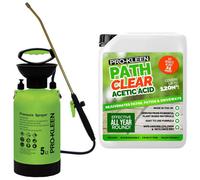 Pro-Kleen Path Cleaner Acetic Acid Concentrated 30% 5L - Glyphosate Free - Double Strength - Eco-Friendly, Organic, Children and Pet Safe Once Dry with 5L Garden Pump Sprayer