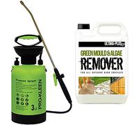 Pro-Kleen Patio Cleaner Garden Pressure Pump Sprayer With Brass Lance - Spare Seal Kit & Ultima-Plus Patio Cleaner 5L - For Weed Killer, Pesticides, Herbicides, Insecticides, Fungicides (3 Litres)