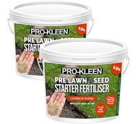 Pro-Kleen Pre Lawn & Seed Starter Fertiliser - Phosphorus Rich with Nitrogen, Potassium & Magnesium (NPK 8-12-8 + 3MgO) with Zinc & Seaweed - Non-Toxic & Non-Staining - Covers up to 166m2 (2 x 2.5kg)