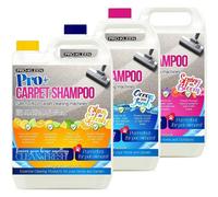 Pro-Kleen Pro+ Carpet and Upholstery Cleaning Solution 3 x 5L - 4 in 1 Concentrate Carpet Shampoo - Suitable for all Machines 5L of Ocean fresh, Citrus and Spring Bloom