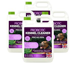 Pro-Kleen ProBiotic Kennel Cleaner 4 x 5L - Cleans & Neutralises Odours - Biodegradable, Non-Toxic, Wildlife & Pet Safe - Naturally Derived Ingredients - Cruelty Free & Vegan (Lavender Fragrance)