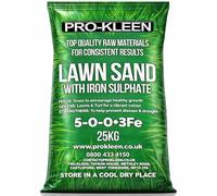 Pro-Kleen Professional Lawn Sand 5:0:0 + 3% Iron (Ferrous Sulphate) - Fast Greening, Thicker, Healthier & Stronger Grass - UK Made, 25kg Covers up to 714m²