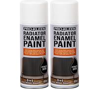 Pro-Kleen Radiator Enamel Spray Paint Anthracite Satin 2 x 400ml - Heat Resistant up to 100ºC - For Radiators, Hot Pipes, Water Tanks & More - Fast Drying & No Primer Needed