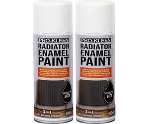 Pro-Kleen Radiator Enamel Spray Paint Anthracite Satin 2 x 400ml - Heat Resistant up to 100ºC - For Radiators, Hot Pipes, Water Tanks & More - Fast Drying & No Primer Needed