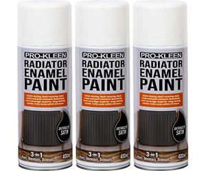 Pro-Kleen Radiator Enamel Spray Paint Anthracite Satin 3 x 400ml - Heat Resistant up to 100ºC - For Radiators, Hot Pipes, Water Tanks & More - Fast Drying & No Primer Needed