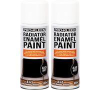 Pro-Kleen Radiator Enamel Spray Paint Black Matt 2 x 400ml - Heat Resistant up to 100ºC - For Radiators, Hot Pipes, Water Tanks & More - Fast Drying & No Primer Needed