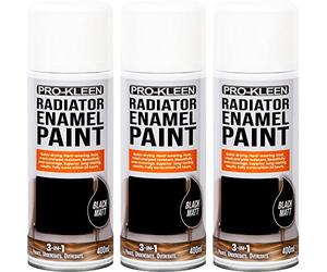 Pro-Kleen Radiator Enamel Spray Paint Black Matt 400ml - Heat Resistant up to 100ºC - For Radiators, Hot Pipes, Water Tanks & More - Fast Drying & No Primer Needed