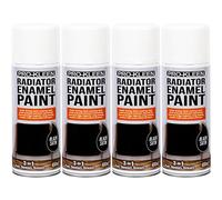 Pro-Kleen Radiator Enamel Spray Paint Black Satin 4 x 400ml - Heat Resistant up to 100ºC - For Radiators, Hot Pipes, Water Tanks & More - Fast Drying & No Primer Needed