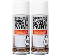Pro-Kleen Radiator Enamel Spray Paint White Gloss 2 x 400ml - Heat Resistant up to 100ºC - For Radiators, Hot Pipes, Water Tanks & More - Fast Drying & No Primer Needed