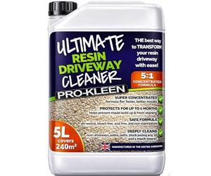 Pro-Kleen Resin Driveway Cleaner 5L Simply Spray and Walk Away Free From Acid and Bleach Concentrated Mix 5:1 Covers 240sq Metres, Prevents Algae, Mould and Dirt, Pet and Child Safe Once Dry