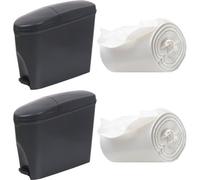 Pro-Kleen Sanitary Bin 2X 20L & 100 Bin Liners Female Ladies And Baby Hygiene Products Pedal Bin