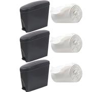 Pro-Kleen Sanitary Bin & Bin Liners - Slimline Washrooms Toilets Hygienic Disposal Pedal Container Bins for Female Ladies and Baby Hygiene Products - 20 litres Grey (3 Bins & 150 Bin Liners)