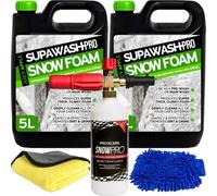 Pro-Kleen Supawash-Pro Apple Snow Foam Car Shampoo 10L With Karcher Compatible Lance 1 X Microfibre Cloth & Microfibre Wash Mit