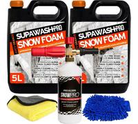 Pro-Kleen Supawash-Pro Apple Snow Foam Car Shampoo 10L With Karcher Compatible Lance 1 X Microfibre Cloth & Microfibre Wash Mit