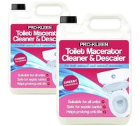 Pro-Kleen Toilet Macerator Cleaner & Descaler 2 x 5L - Cleans, Descales & Deodorises - Safe for Septic Tanks & Saniflo Systems - Helps to Extend Appliance Life (Cherry Fragrance)