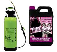 Pro-Kleen Troll’s Breath Iron Fallout Contamination Remover - Safe to use on all Wheel Types, Paintwork, Glass & Metal - pH Neutral with Colour Indicator with 8L Garden Pump Sprayer