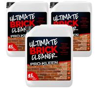 Pro-Kleen Ultimate Brick Cleaner 3 x 5L - Removes Dirt, Grime, Black Spots, Stains & More - Restores Colour - Child & Pet Safe - Concentrated Formula - Covers 120m2