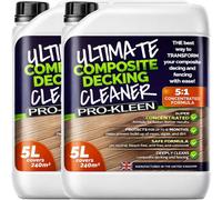 Pro-Kleen Ultimate Composite Decking Cleaner 2 x 5L Simply Spray & Walk Away Free From Acid & Bleach Concentrated Mix 5:1 Covers 480sq Metres, Prevents Algae, Mould and Dirt, Pet & Child Safe Once Dry