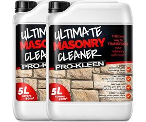 Pro-Kleen Ultimate Masonry Cleaner 2 x 5L - Removes Dirt, Grime, Black Spots, Stains & More - Restores Colour - Child & Pet Safe - Concentrated Formula - Covers 80m2