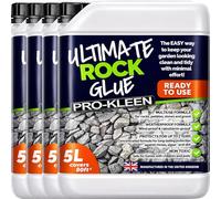 Pro-Kleen Ultimate Rock Glue 4 x 5L (Covers 320 ft2) - Rock Glue Binder Fixing Spray - For Gravel, Stones, Slate & Mulch - Protects for up to 3 Years - Non Toxic, Weather Resistant & Porous Formula