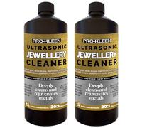 Pro-Kleen Ultrasonic Jewellery Cleaner Solution 2 Litres Concentrated Fluid - 2L Makes 40L - For Ultrasonic Machines - Removes Oils, Scale, Dirt - Suitable for Gold, Silver, Brass, Diamonds & More