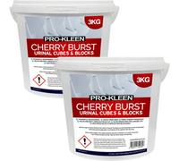 Pro-Kleen Urinal Channel Blocks 2X 3Kg - Cherry Fragrance - Non Pdcb - Slow Dissolving - 30 Day Control