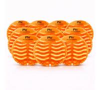 Pro-Kleen Urinal Mats Pack Of 10 Fresh Orange Scent Anti-Splash And 30 Day Odour Control Individually Wrapped 165mm