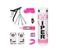 PRO Ladies Pink 4ft heavy Filled Boxing Punch Bag Set, Bracket, Chain, Mitts, Gloves Viper