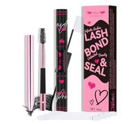 PRO Lash Bond and Seal Lash Glue Waterproof Eyelash Glue for Cluster Lashes Strong Hold 72Hours DIY Lash Extension Glue (5ml+5ml, Black Bond & Clear Seal)