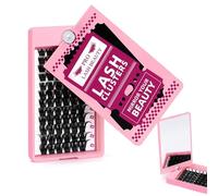 PRO Lash Clusters, 72Pcs Cluster Lashes Rotary Mirror Case Individual Lashes DIY Lash Extension Eyelash Clusters 10-16 Mix Fluffy Wispy Lashes Thin Band Not Fall Apart(Into You-01, C-10-16mix)