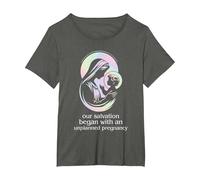 Pro-Life Christian Faith Unplanned Pregnancy T-Shirt, Women's Plus, Asphalt Grey, 1X