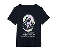 Pro-Life Christian Faith Unplanned Pregnancy T-Shirt, Women's Plus, Black, 2X