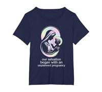 Pro-Life Christian Faith Unplanned Pregnancy T-Shirt, Women's Plus, Navy Blue, 1X