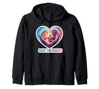 Pro-Life Save The Babies Pro Life Supporter Anti-Abortion Zip Hoodie