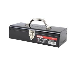 Pro-Lift Steel Tool Box - 14-inch Metal Toolbox Portable with Handle - Heavy Duty Metal Latch Closure Small Carry Storage Box Tools Organizer