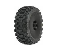 Sinoeem Pro-line Racing Badlands MX M2 Mounted Black Wheels, F/R (2): 1/8 Buggy, PRO906741