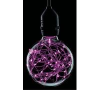 Pro-Lite G95/LED/STAR/MAGENTA Decorative LED Twinkle Effect Star Globe Lamp ES E27 Screw Cap Magenta