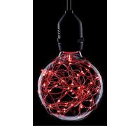Pro-Lite G95/LED/STAR/RED Decorative LED Twinkle Effect Star Globe Lamp ES E27 Screw Cap Red