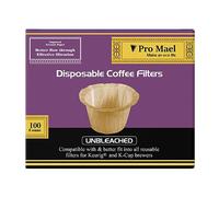 Pro Mael Disposable K Cup Filters, Coffee Filter Paper for Keurig Brewers Single Serve 1.0 and 2.0, Use with Reusable K Cup Pods, Natural Unbleached (100-Count)