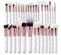 Pro makeup Artist Brushes Set 32Pcs Luxury Goat Hair Horse hair Makeup Brush Set eye and face brushes for every possibility By Bueart Design (Pearl White)
