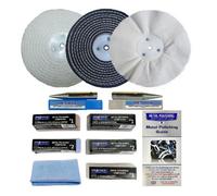 Pro-Max Professional Quality Tools Bench Grinder Metal Polishing Kit Aluminium Alloy Brass Steel 11Pc 8" X 1"