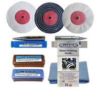 Pro-Max Professional Quality Tools Bench Grinder Metal Polishing Kit For Aluminium Alloy Brass 8Pc 4" X 1/2" - Pro-Max