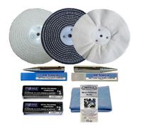Pro-Max Professional Quality Tools Bench Grinder Metal Polishing Kit For Aluminium Alloy Brass 8Pc 8" X 1" - Pro-Max