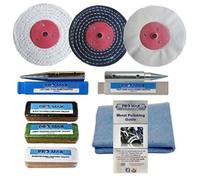 Pro-Max Professional Quality Tools Bench Grinder Metal Polishing Kit Steel & Stainless Steel 9Pc 4" X 1/2" Pro-Max