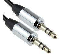 kenable PRO METAL BLACK 3.5mm Jack Male to Male Stereo Audio Cable Lead 1m