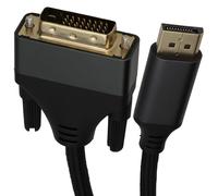 kenable Pro Metal DisplayPort Male Plug to DVI Video Cable GOLD 1440P Braided 2m [2 metres]